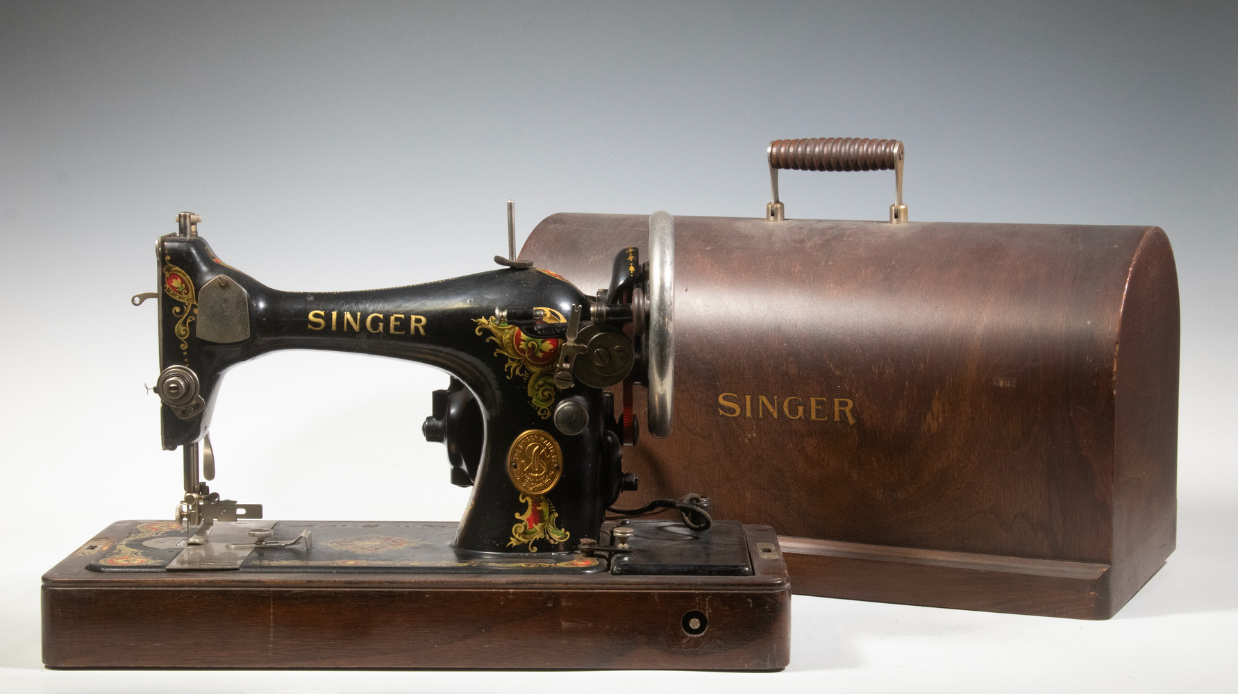 EARLY SINGER PORTABLE SEWING MACHINE