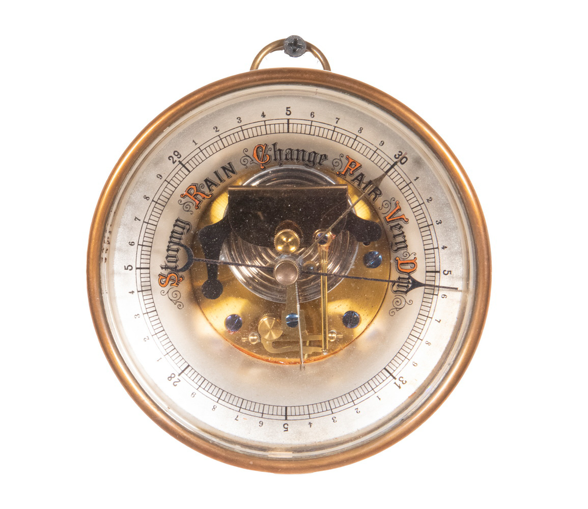 COPPER CASED ANEROID BAROMETER