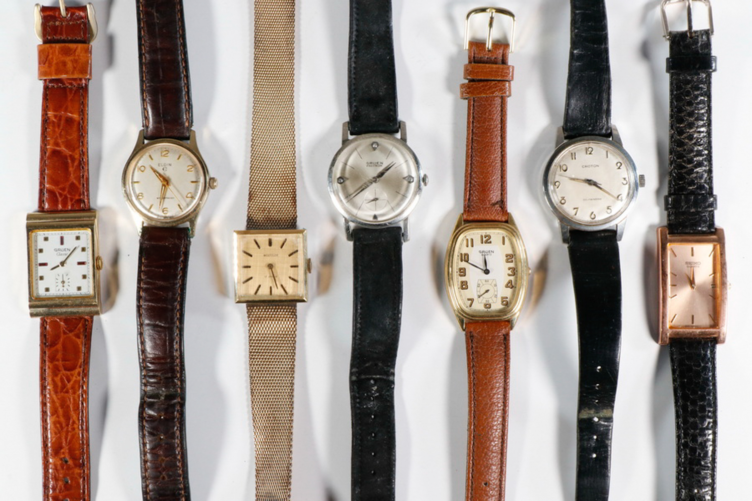 LOT OF 7 VINTAGE MENS WATCHES 33fdec