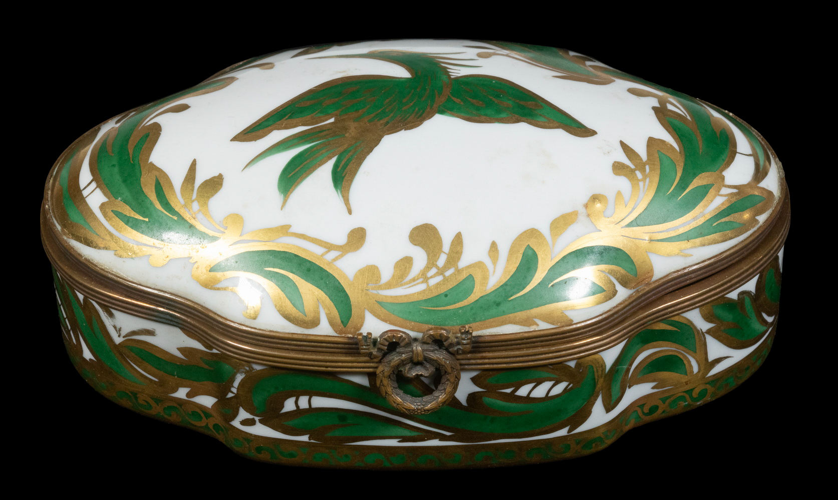 FRENCH PORCELAIN TRINKET BOX Oval Dresser