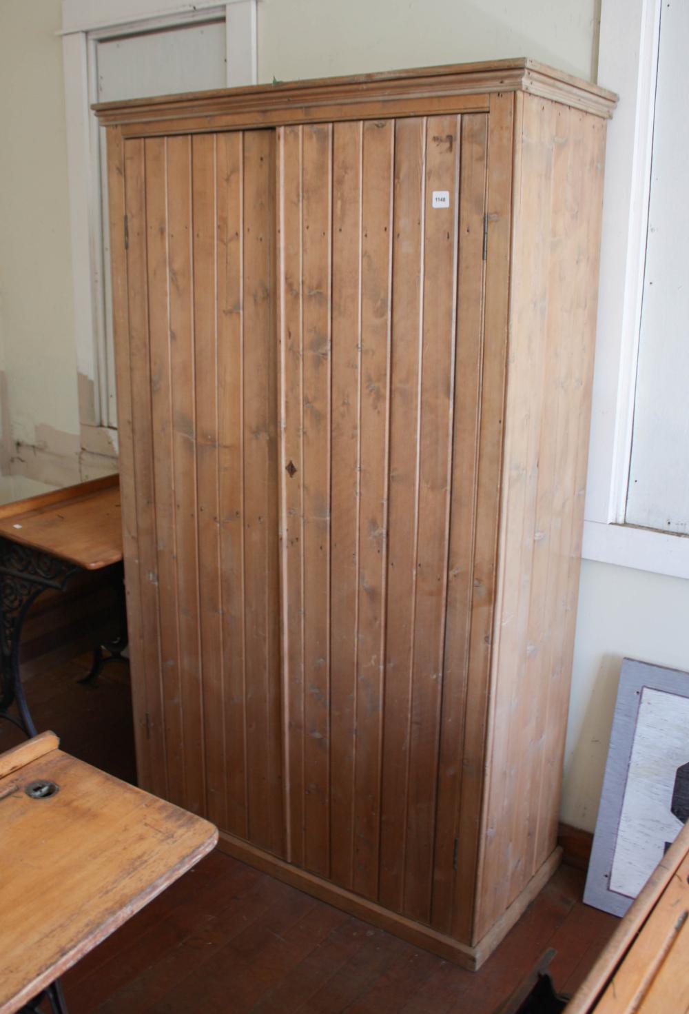 DOUBLE-DOOR PINE WARDROBEDOUBLE-DOOR