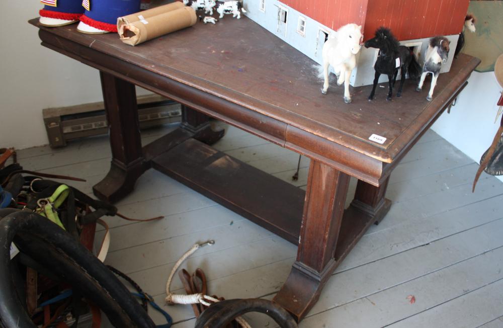 ANTIQUE MAHOGANY LIBRARY TABLEANTIQUE