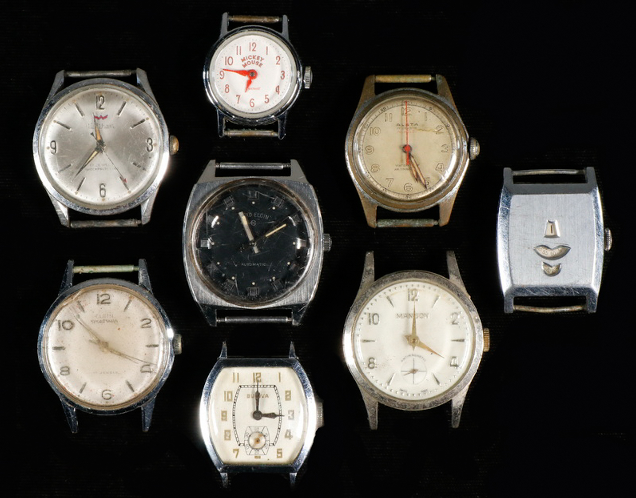 LOT OF (8) VINTAGE WATCH HEADS