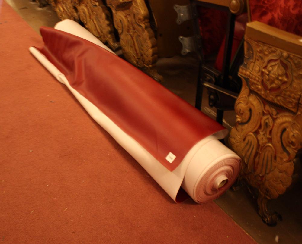 LARGE ROLL OF BURGUNDY VINYL UPHOLSTERY 33ff32