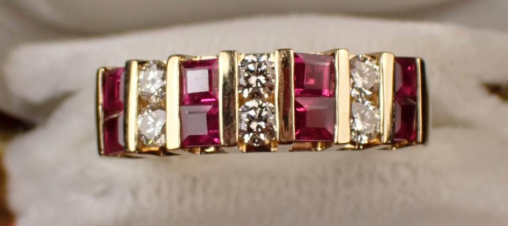 RUBY DIAMOND AND GOLD RINGRUBY  33ff89