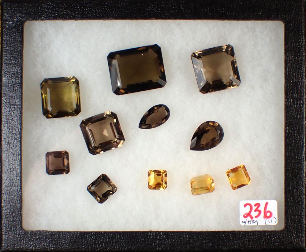 COLLECTION OF ELEVEN UNSET QUARTZ 340040