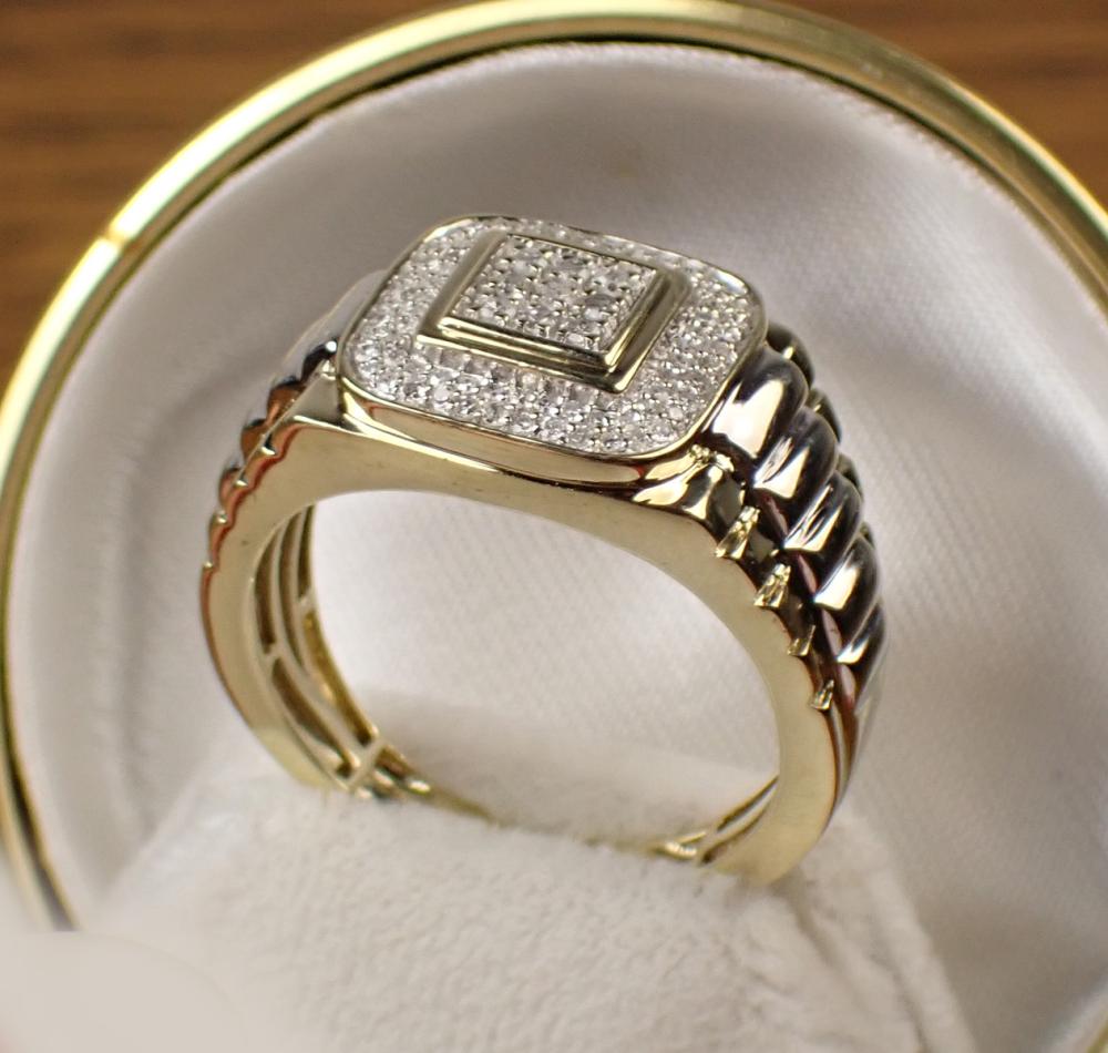 MAN S DIAMOND AND TWO TONE GOLD 34004f