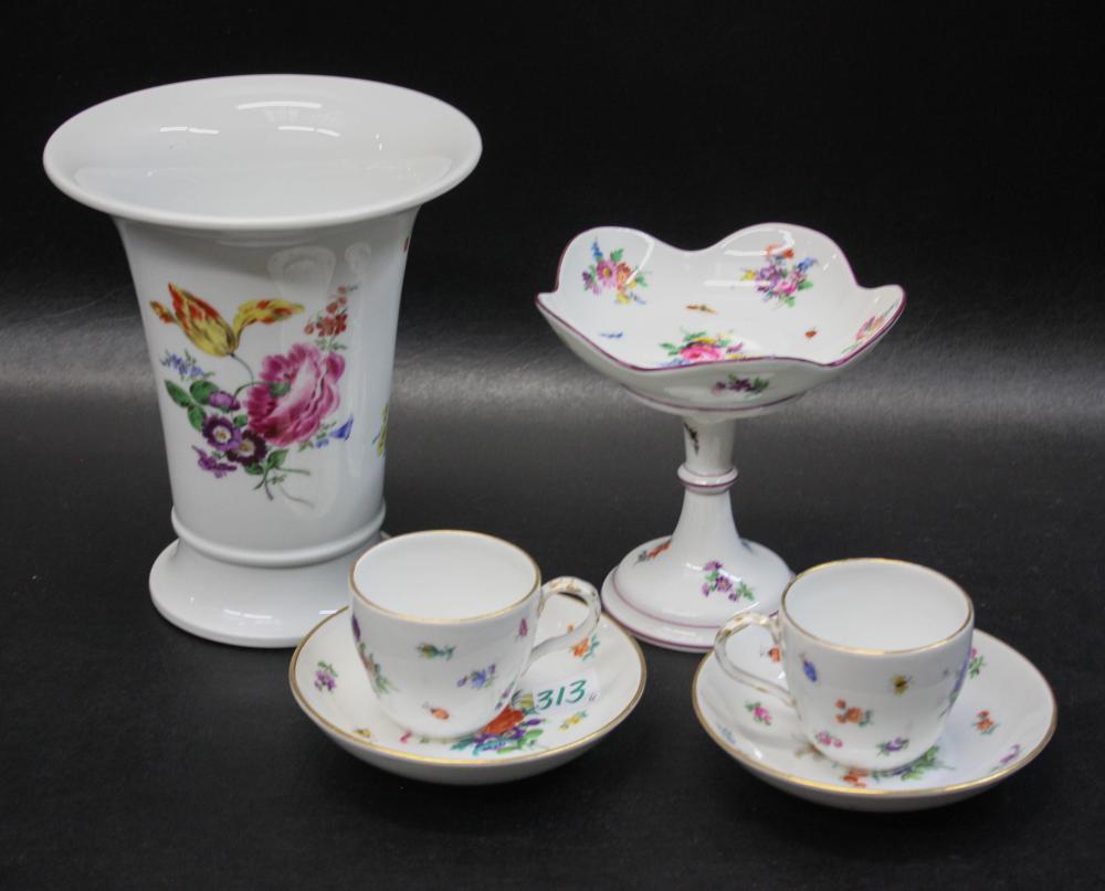 FIVE GERMAN MEISSEN TABLEWARE ITEMSFIVE