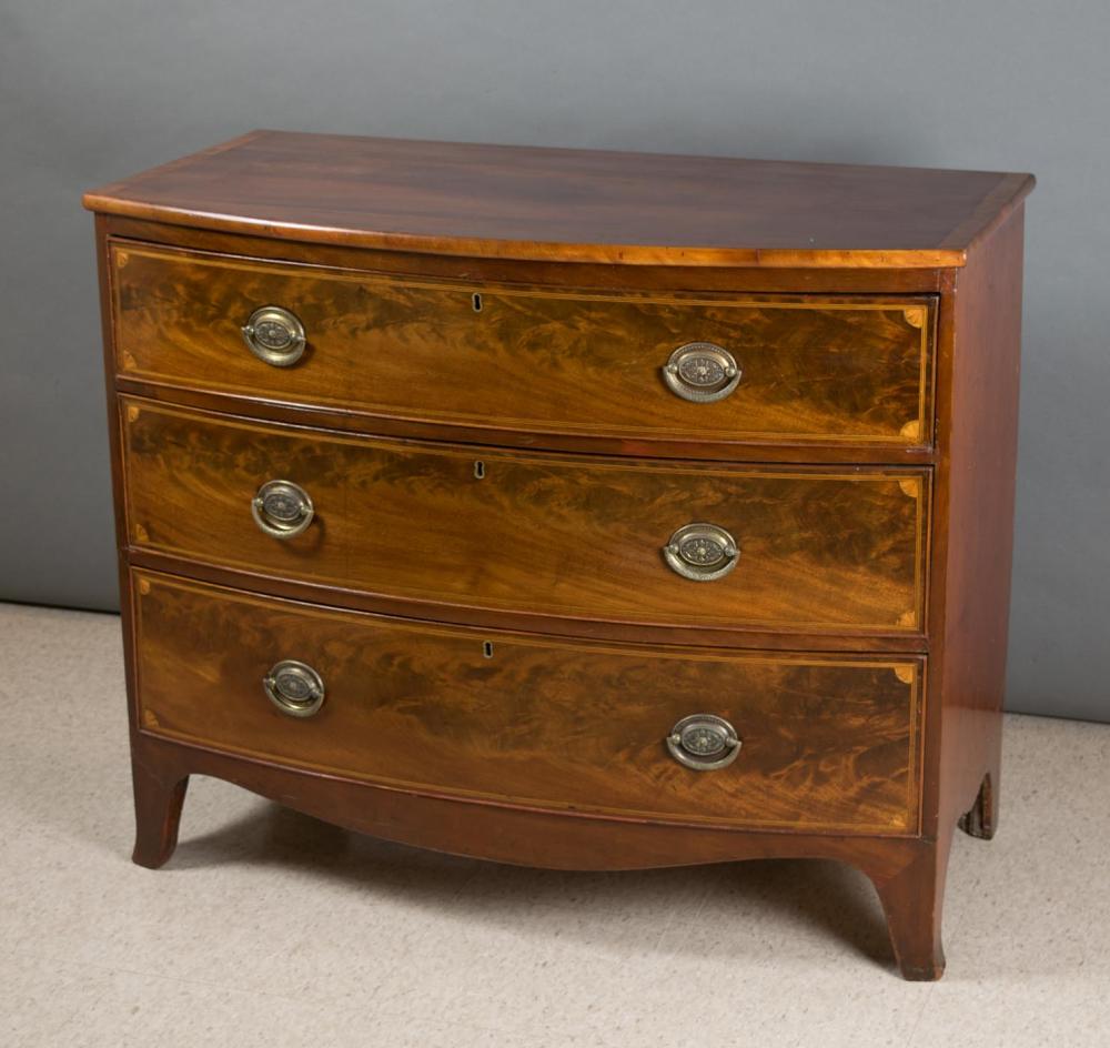 GEORGE III MAHOGANY BOW-FRONT CHEST