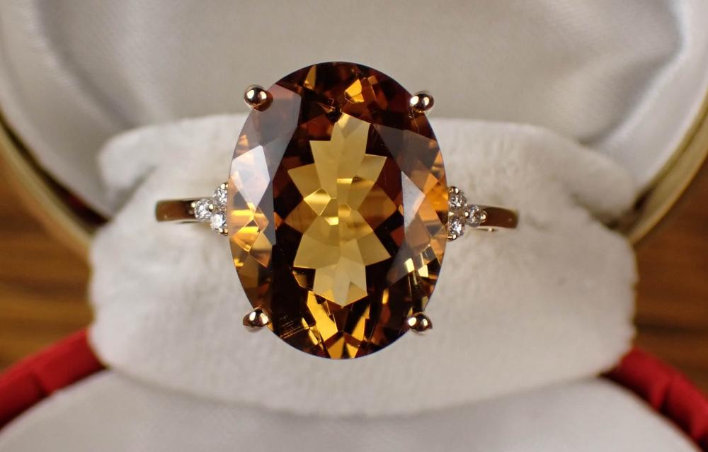 CITRINE DIAMOND AND GOLD RINGCITRINE  340098