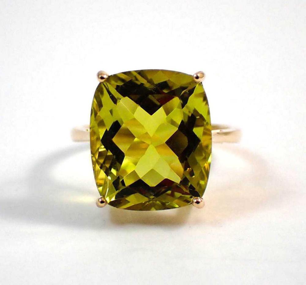 LEMON QUARTZ AND GOLD SOLITAIRE 340114