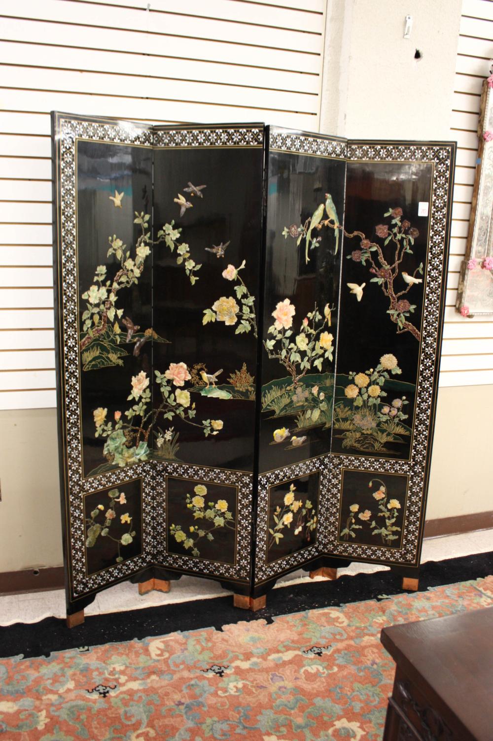 CHINESE FOUR PANEL FLOOR SCREENCHINESE 34029b