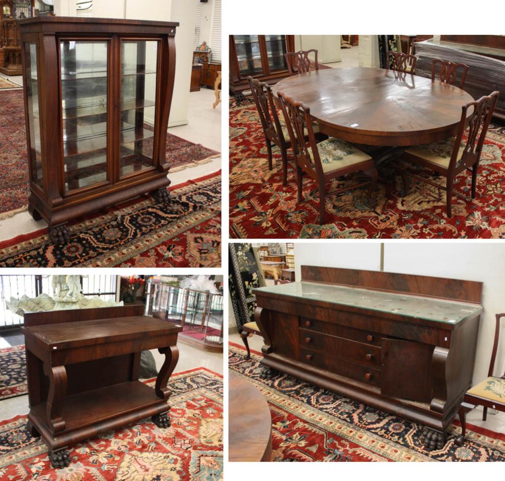 TWELVE-PIECE MAHOGANY DINING SETTWELVE-PIECE