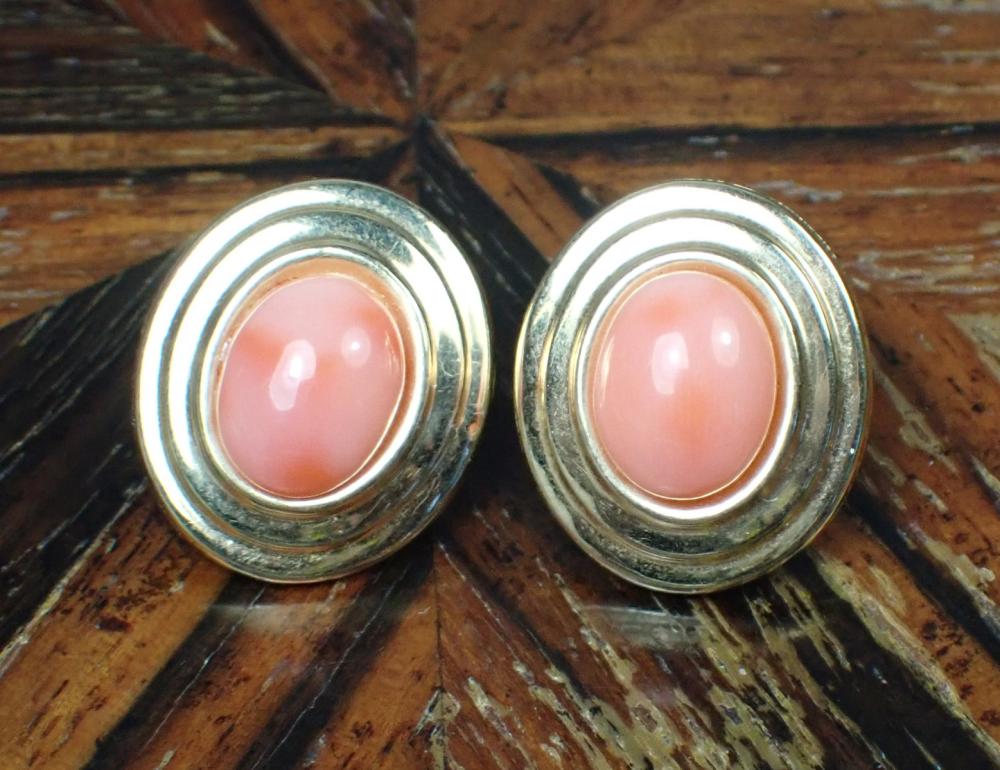 PAIR OF CORAL AND FOURTEEN KARAT 340335