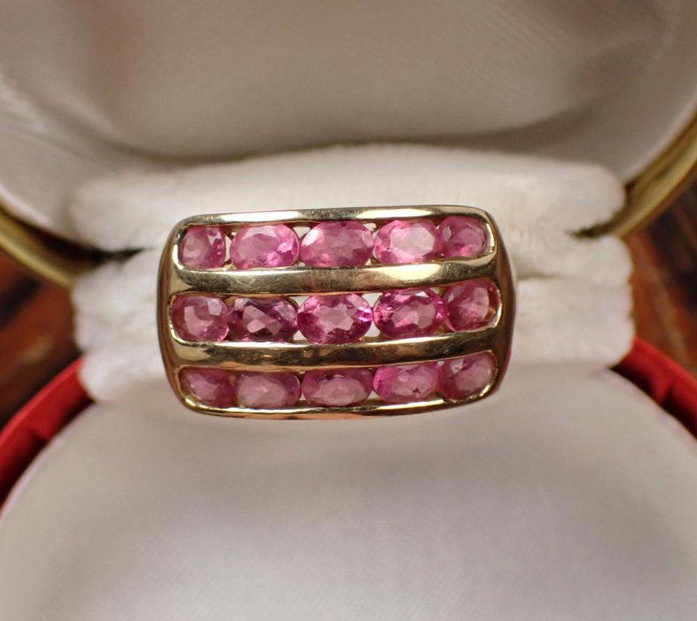 PINK TOURMALINE AND FOURTEEN KARAT