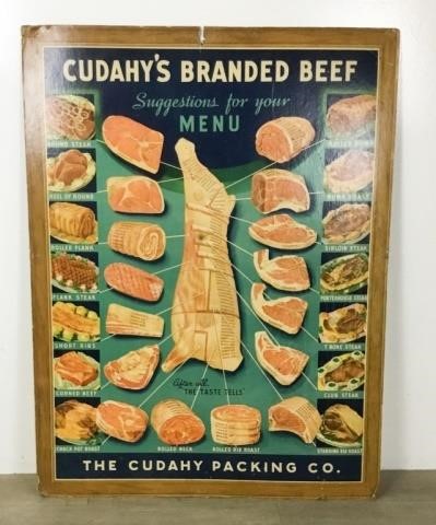 CUDAHYS BRANDED BEEF ADVERTISING POSTERTears