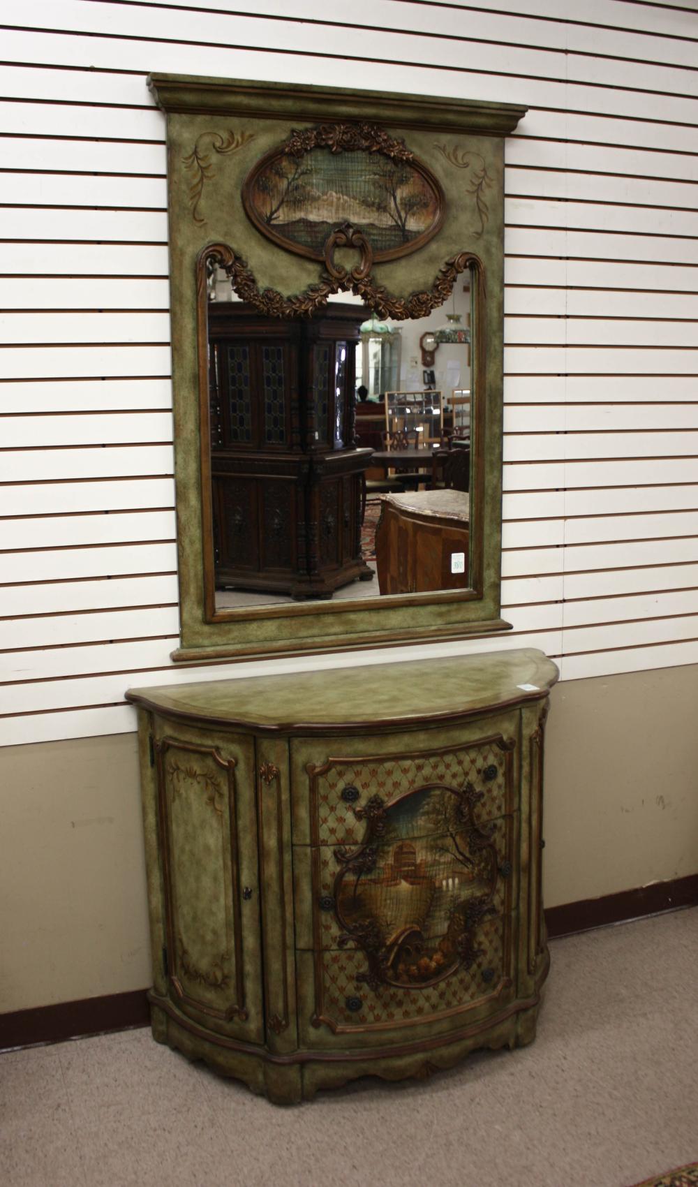 LOUIS XV COMMODE AND WALL MIRRORLOUIS 34039b