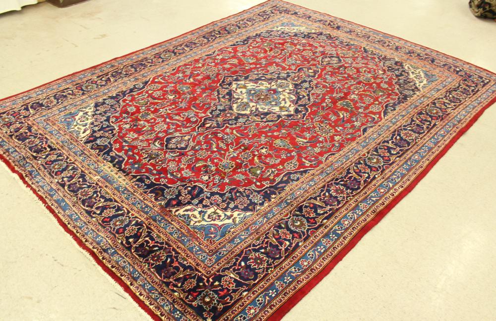 HAND KNOTTED PERSIAN MASHAD CARPETHAND 3403ab