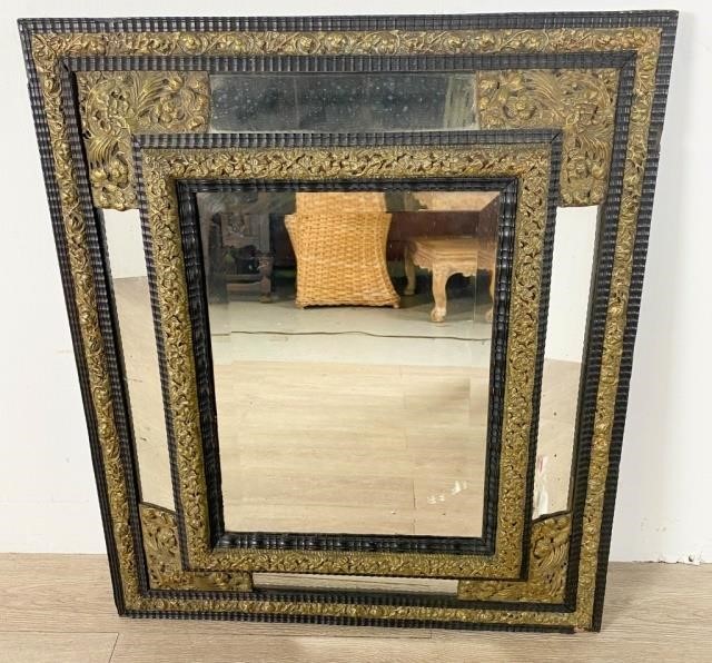 NEOCLASSICAL STYLE BRASS HALL MIRRORNeoclassical 3403de