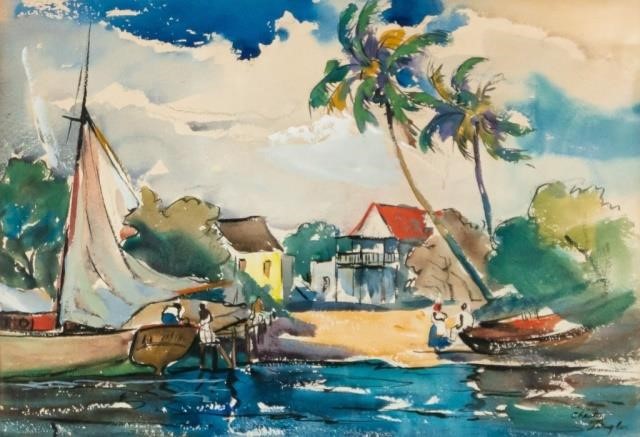 CHESTER J TINGLER WATERCOLOR ON