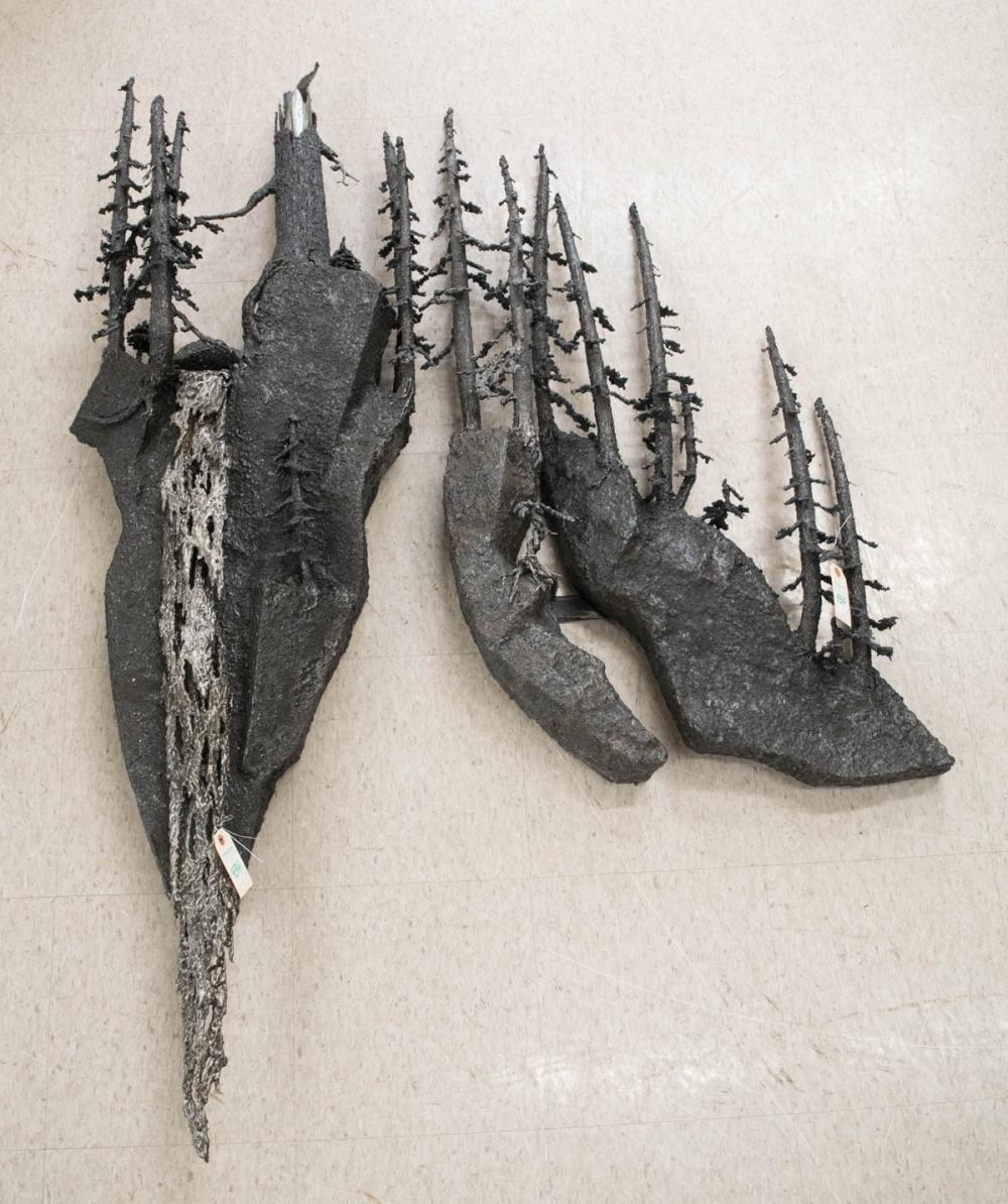 THREE-PIECE METAL WALL SCULPTURE