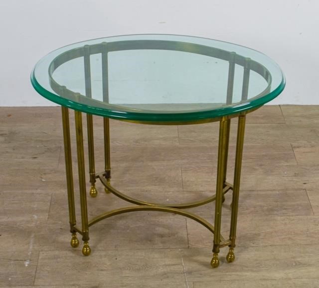 FRENCH BRASS SIDE TABLEA French 34040d