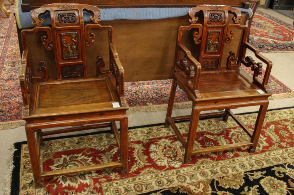 PAIR OF CHINESE MING STYLE ARMCHAIRSPAIR 340438