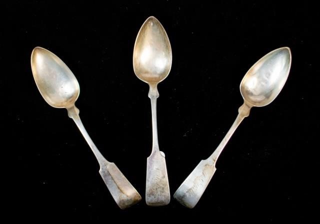 3 EM CB HAYES COIN SILVER SPOONS3 34045b