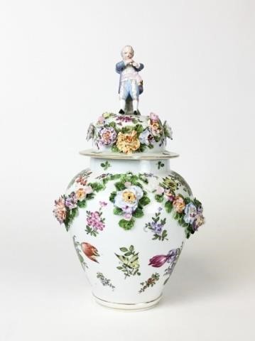 MEISSEN STYLE COVERED URNLate 19th