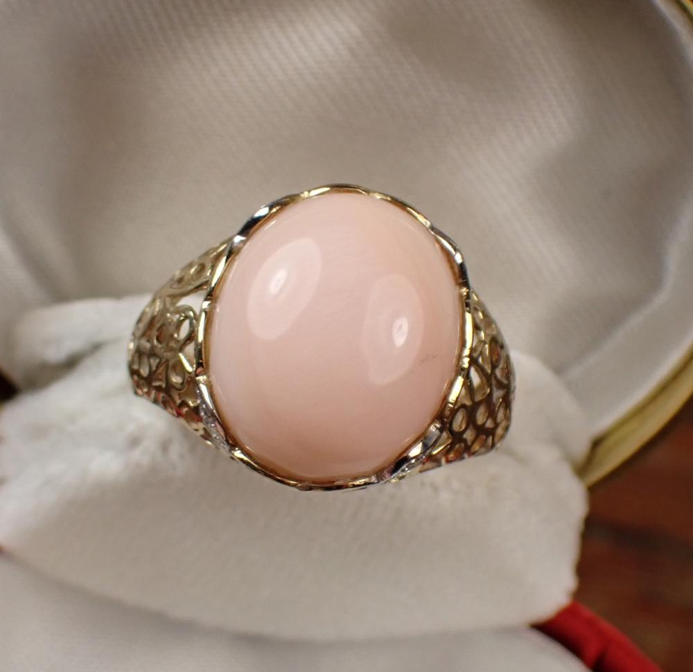 PINK CORAL AND FOURTEEN KARAT GOLD 340479