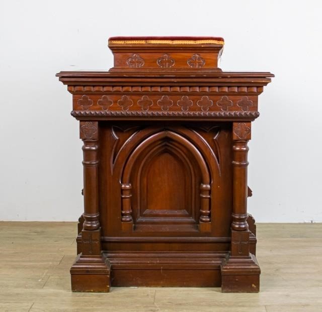 CARVED VICTORIAN WALNUT CHURCH 3404b3