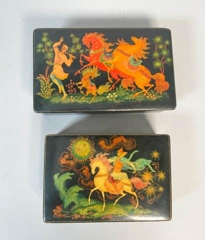 2 PAINTED PALEKH BOXES2 painted