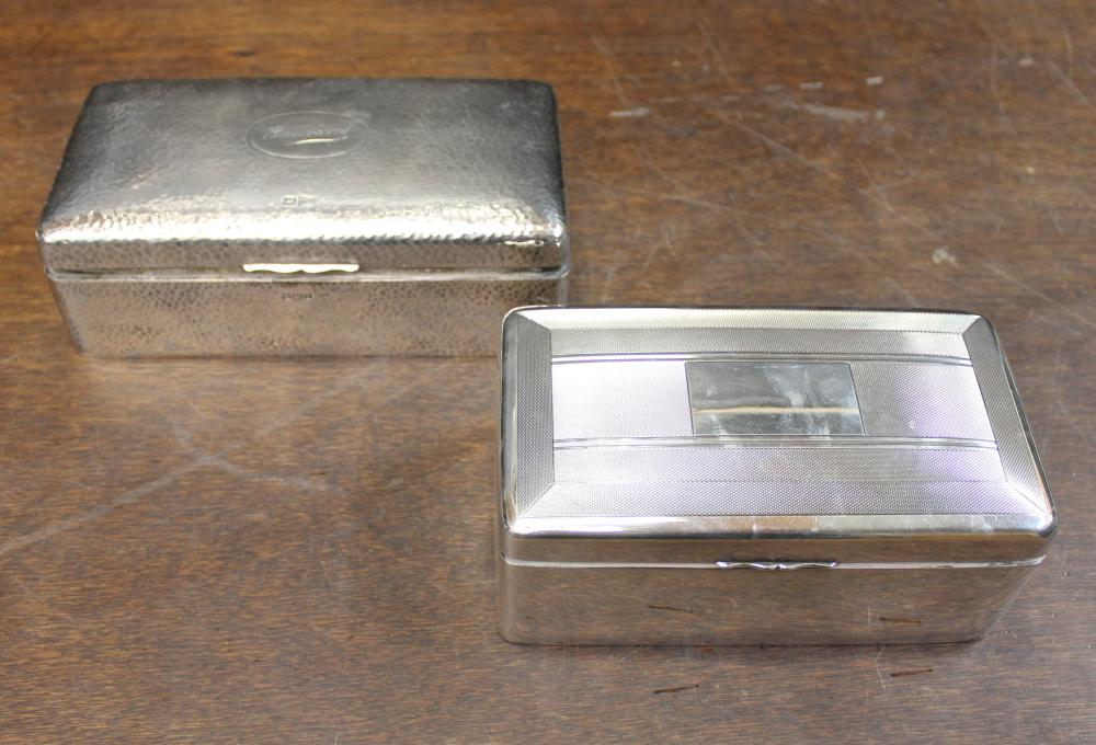 TWO BRITISH STERLING SILVER CIGARETTE 34056d