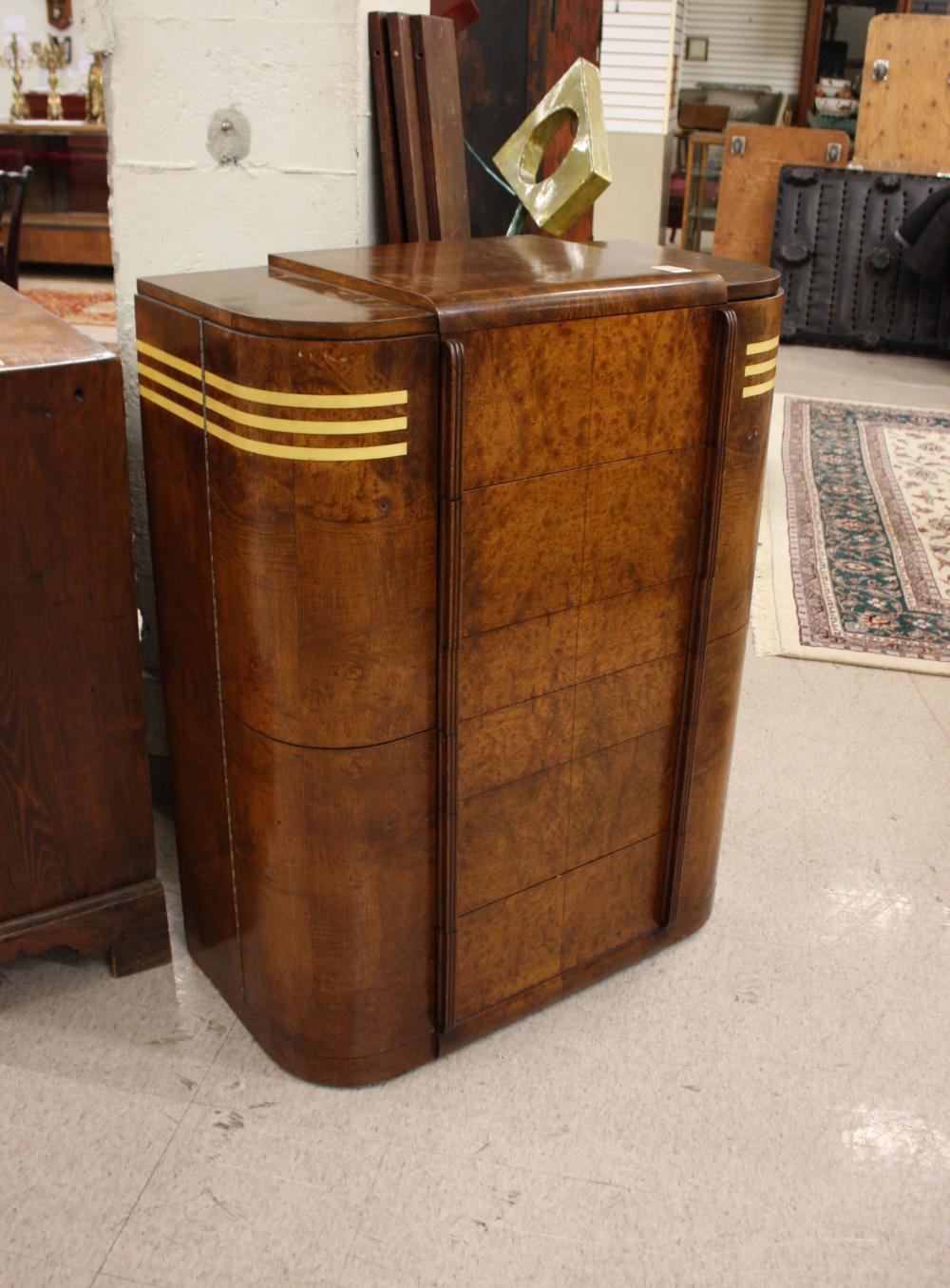 ART DECO BURL WALNUT DRESSERART