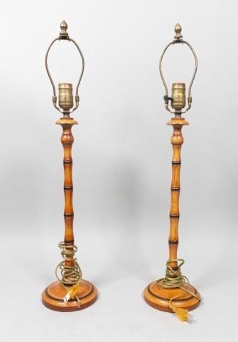 PAIR OF BAMBOO REED SHAPED LAMPSPair