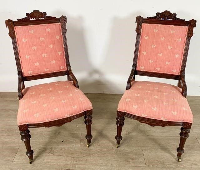 PAIR OF AESTHETIC MOVEMENT CHAIRSPair 3405fa