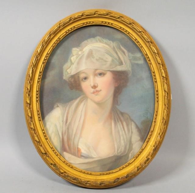 PASTEL ON PAPER PORTRAIT OF A REGENCY