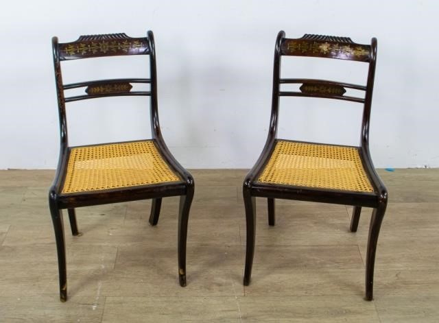 PAIR OF CANED CHAIRSPair of caned