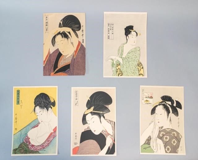 LOT OF KITAGAWA UTAMARO RECUT PRINTSKitagawa 34068d