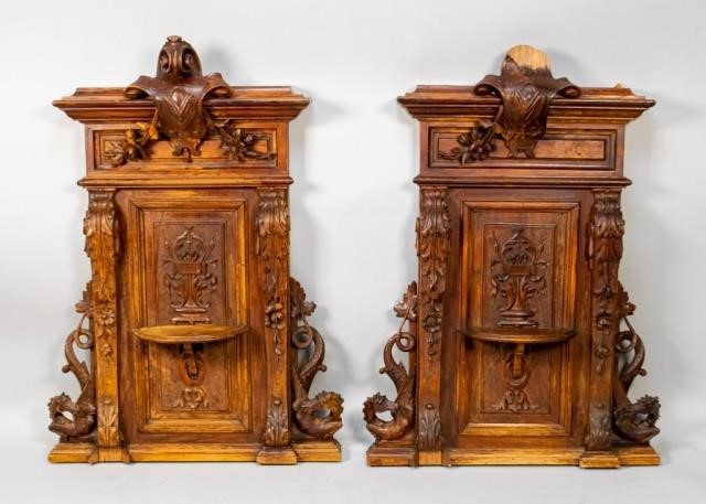 PAIR OF 19TH CENTURY WALNUT WALL 3406a3