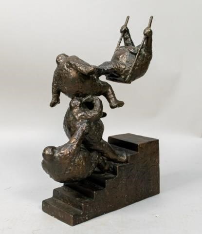 BRONZE FIGURES ON A SWINGBronze 3406ef