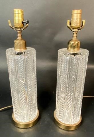 PAIR OF WATERFORD GLASS LAMPSPair