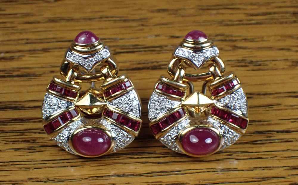 PAIR OF RUBY DIAMOND AND GOLD 340747