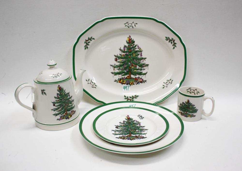 SPODE CHRISTMAS TREE CHINA AND 34076e