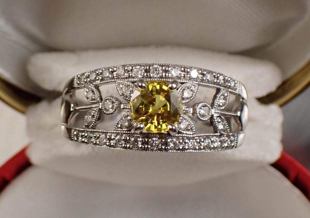 YELLOW SAPPHIRE, DIAMOND AND GOLD