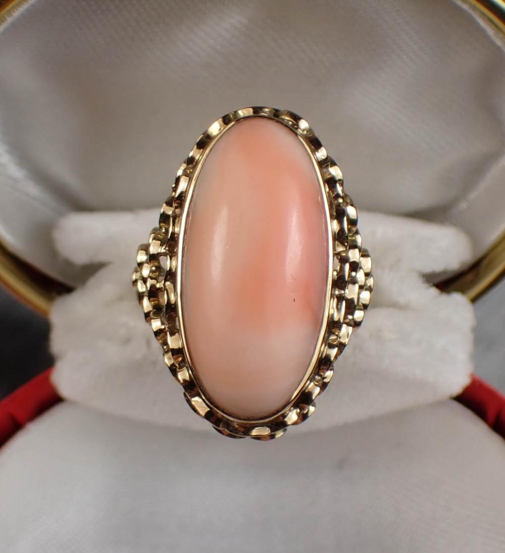 PINK CORAL AND FOURTEEN KARAT GOLD 34079c