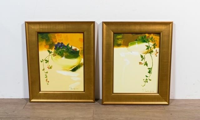 PAIR OF SIGNED DANIEL OIL ON CANVAS