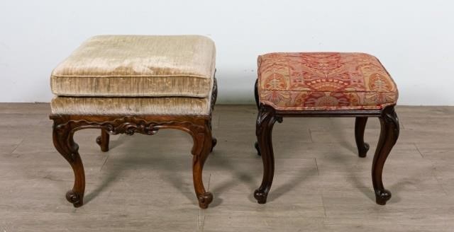 PAIR OF CARVED CHIPPENDALE UPHOLSTERED