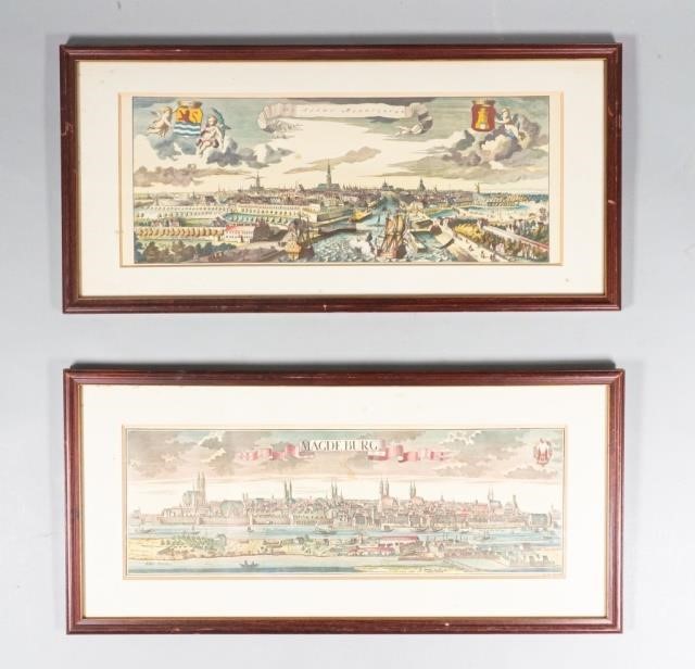 2 GERMAN HAND COLORED ENGRAVINGS2 3407e9