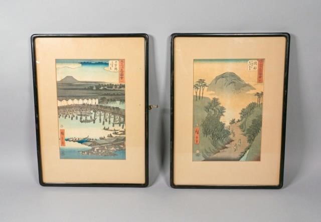 2 19TH CENTURY HIROSHIGE WOODBLOCK